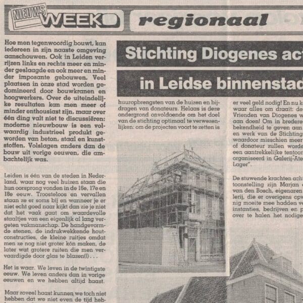 Het zondagsblad Nieuwsweek over de expositie van Diogenes in 1988